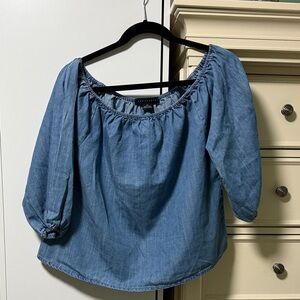 Sanctuary Blue Denim off the shoulder Blouse